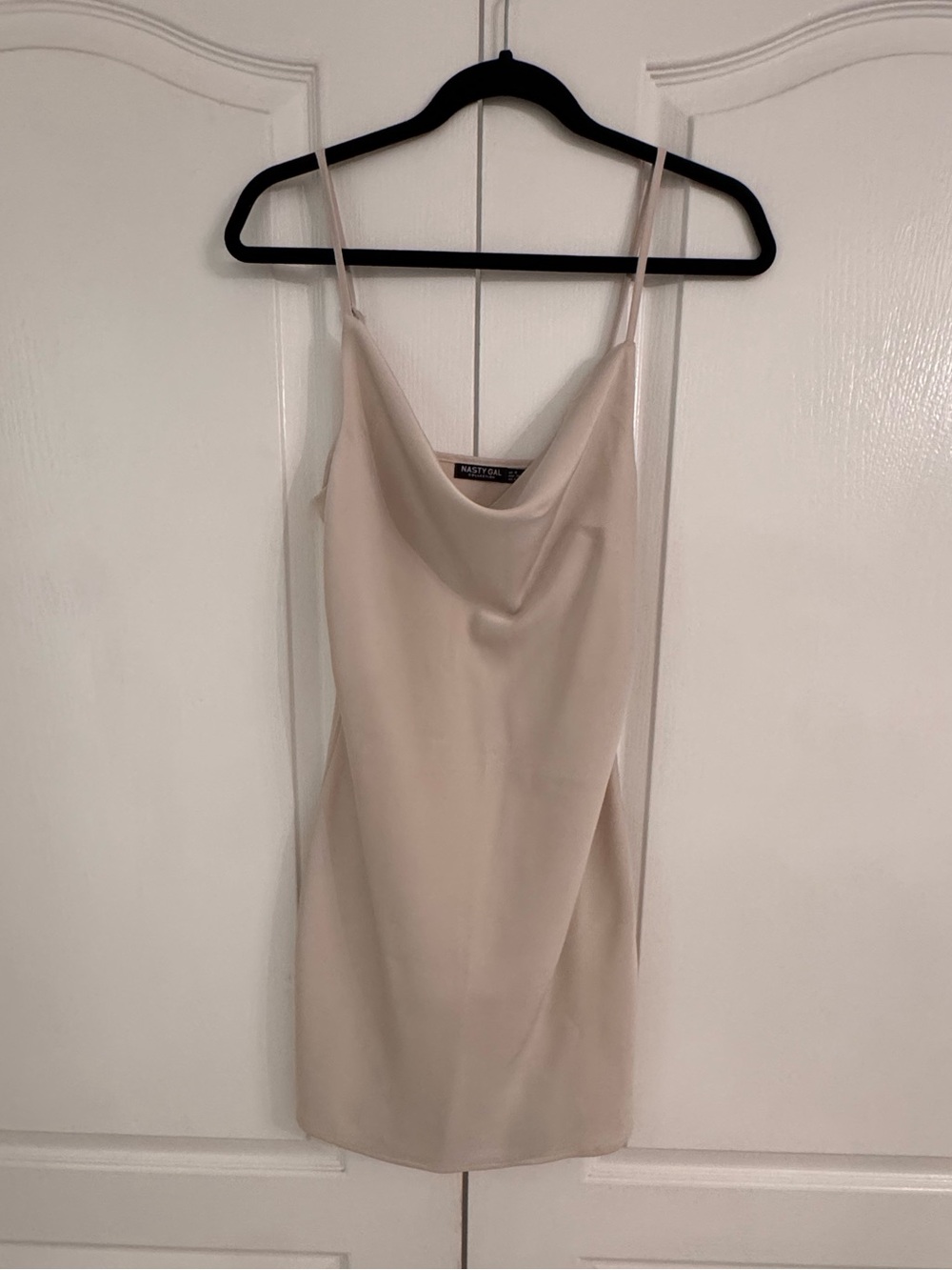 Nasty Gal Beige Cowl Neck Slip Cami Dress